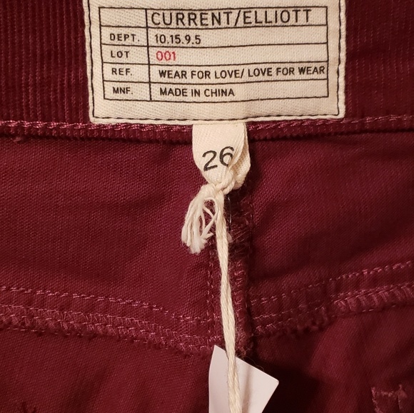 Current/Elliott Corduroy Pants size 26 - Picture 3 of 3